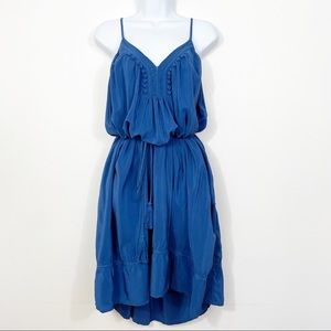 ULLA JOHNSON Silk Billowy Belted Spaghetti Strap Dress Size 2